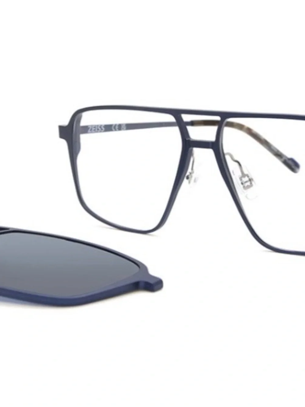 ZEISS Black Aviator Sunglasses with Removable Lens
